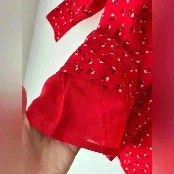 Savel Amelia Womens Red Floral Romantic Feminine Girlie Euro Summer Mini Dress 6 - Picture 11 of 17